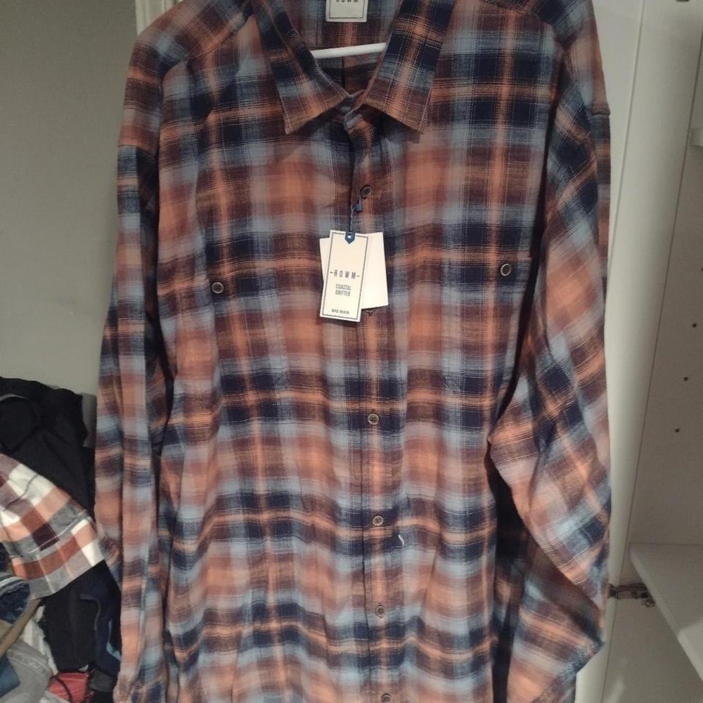 Rowm coastal drifter Big Mans 4xb long sleeve button down shirt new with tags
